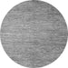 Round Solid Gray Modern Rug, abs4705gry