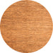 Round Solid Orange Modern Rug, abs4705org