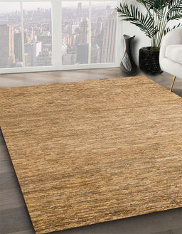 Abstract Dark Bisque Brown Solid Rug in Family Room, abs4705