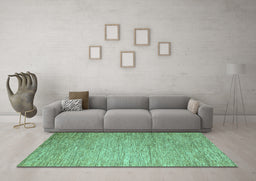 Machine Washable Solid Turquoise Modern Area Rugs in a Living Room,, wshabs4705turq