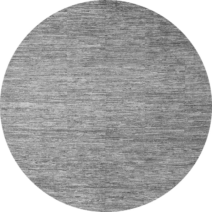 Round Machine Washable Solid Gray Modern Rug, wshabs4705gry