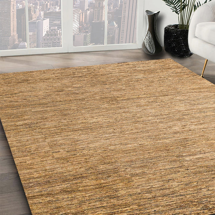 Abstract Dark Bisque Brown Solid Rug in Family Room, abs4705