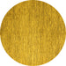 Round Solid Yellow Modern Rug, abs4705yw