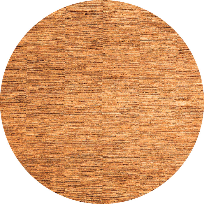 Round Machine Washable Solid Orange Modern Area Rugs, wshabs4705org