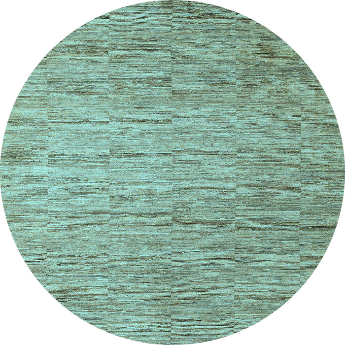 Round Machine Washable Solid Light Blue Modern Rug, wshabs4705lblu