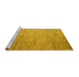 Sideview of Machine Washable Solid Yellow Modern Rug, wshabs4705yw