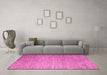 Machine Washable Solid Pink Modern Rug in a Living Room, wshabs4705pnk