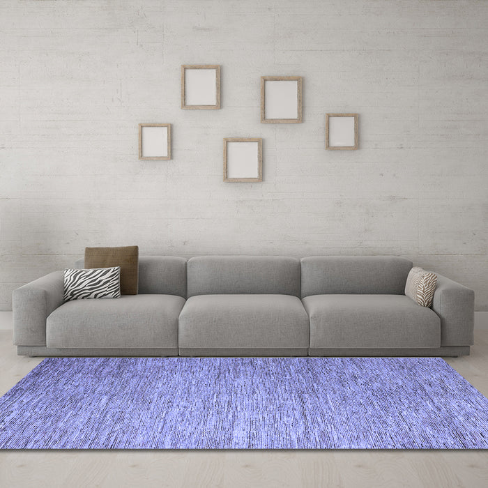 Machine Washable Solid Blue Modern Rug in a Living Room, wshabs4705blu
