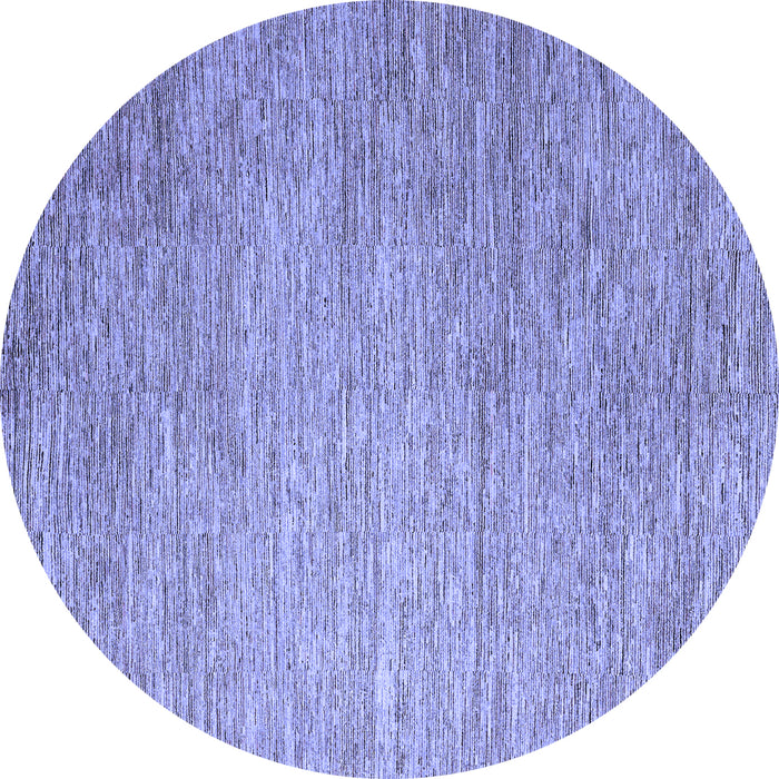 Round Machine Washable Solid Blue Modern Rug, wshabs4705blu