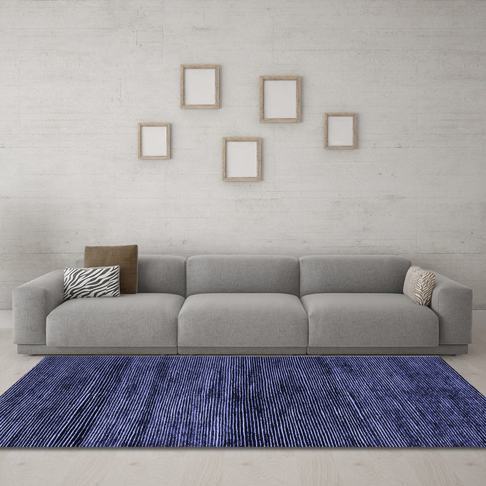 Machine Washable Abstract Blue Modern Rug in a Living Room, wshabs4706blu