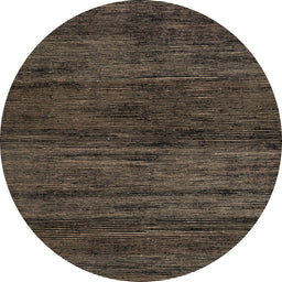 Round Machine Washable Abstract Dark Almond Brown Rug, wshabs4706
