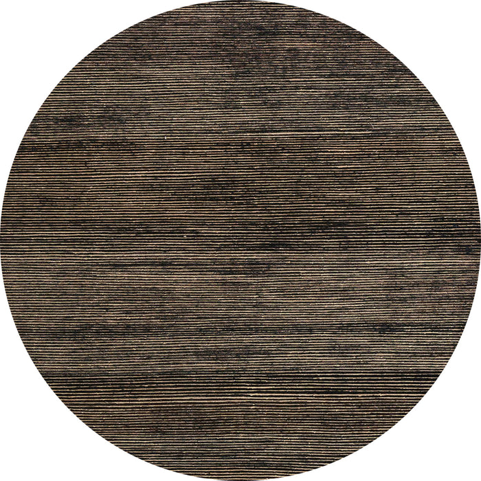 Round Abstract Dark Almond Brown Modern Rug, abs4706