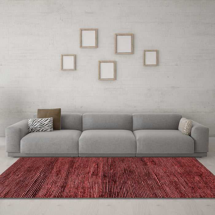 Modern Red Washable Rugs