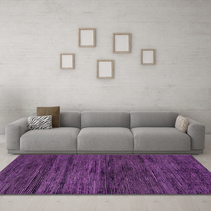 Machine Washable Abstract Purple Modern Area Rugs in a Living Room, wshabs4706pur