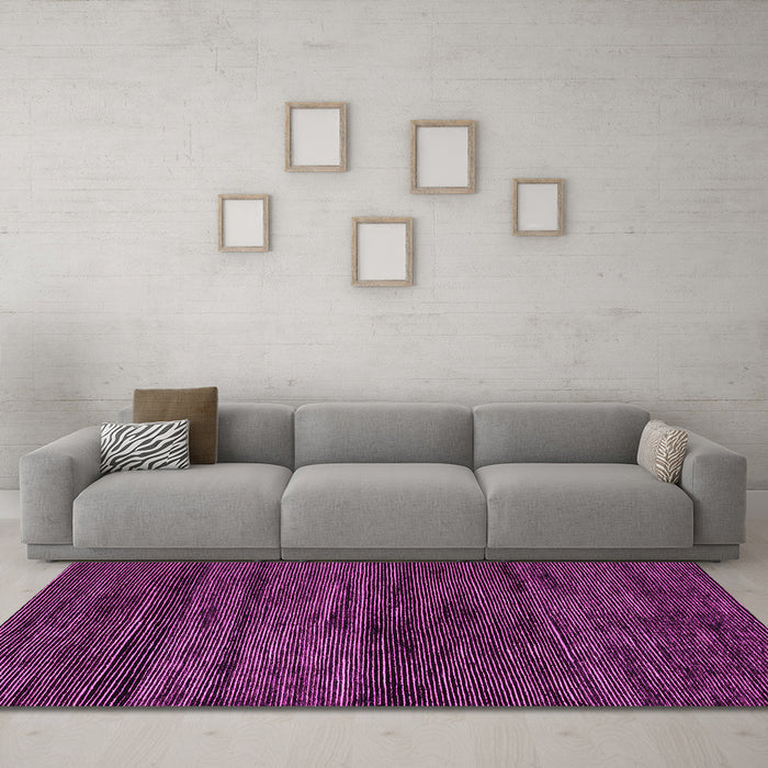 Machine Washable Abstract Pink Modern Rug in a Living Room, wshabs4706pnk