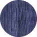 Round Machine Washable Abstract Blue Modern Rug, wshabs4706blu