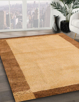 Abstract Orange Modern Rug in Family Room, abs4707