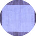 Round Abstract Blue Modern Rug, abs4707blu