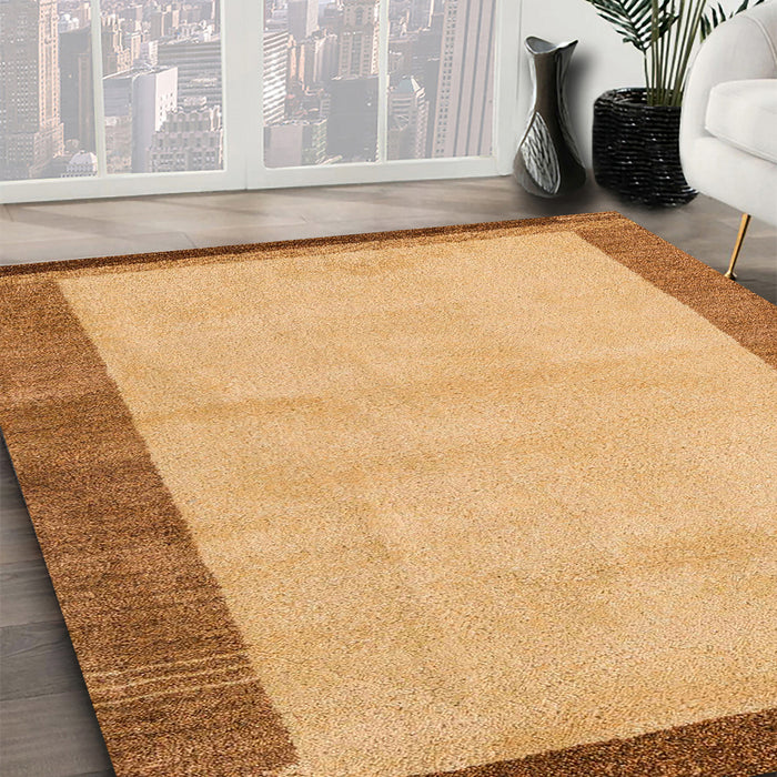 Abstract Orange Modern Rug in Family Room, abs4707