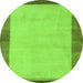 Round Machine Washable Abstract Green Modern Area Rugs, wshabs4707grn