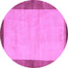 Round Abstract Purple Modern Rug, abs4707pur