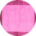 Round Abstract Pink Modern Rug, abs4707pnk