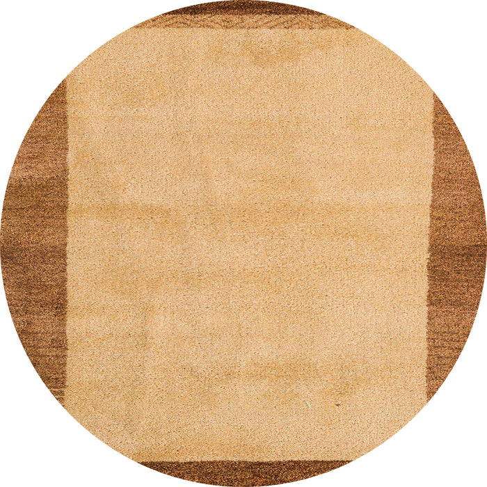 Round Machine Washable Abstract Orange Rug, wshabs4707