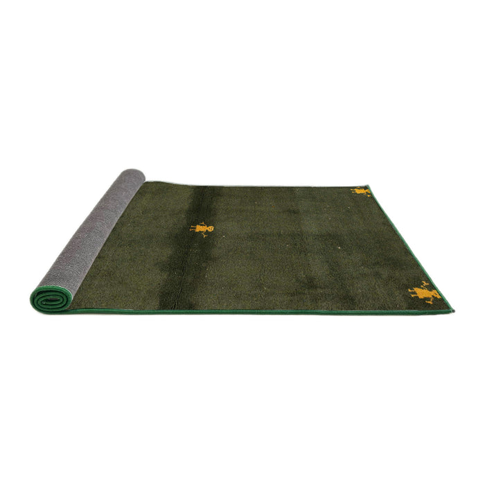 Sideview of Abstract Antique Bronze Green Modern Rug, abs4708