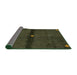 Sideview of Abstract Antique Bronze Green Modern Rug, abs4708