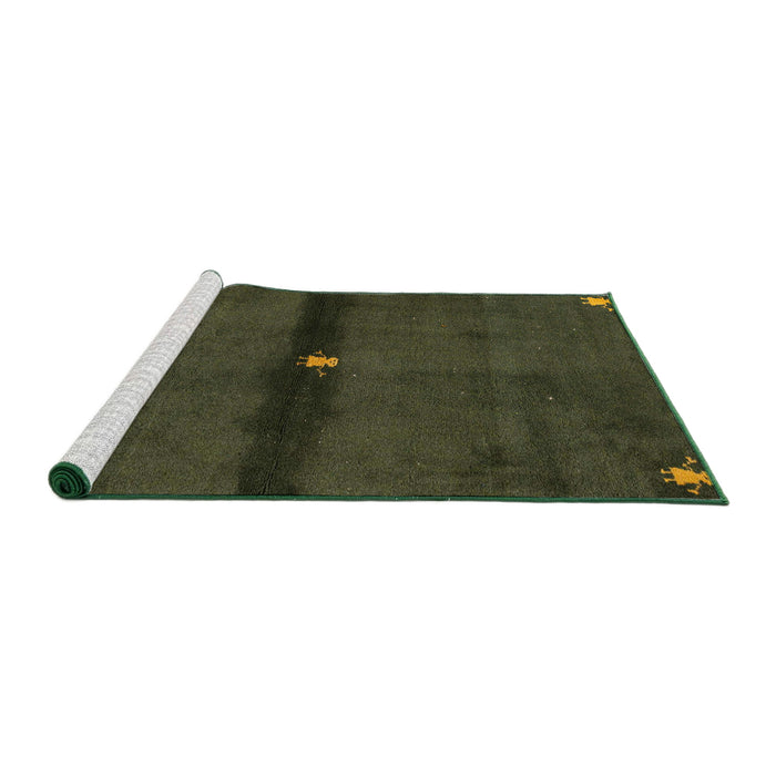 Sideview of Machine Washable Abstract Antique Bronze Green Rug, wshabs4708