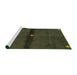 Sideview of Machine Washable Abstract Antique Bronze Green Rug, wshabs4708