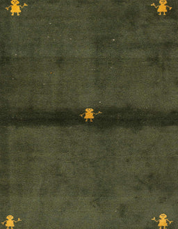 Machine Washable Abstract Antique Bronze Green Rug, wshabs4708