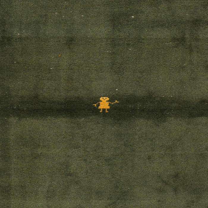 Machine Washable Abstract Antique Bronze Green Rug, wshabs4708