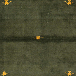 Square Abstract Antique Bronze Green Modern Rug, abs4708