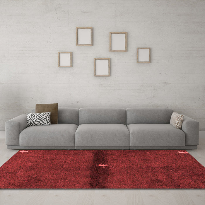 Modern Red Washable Rugs