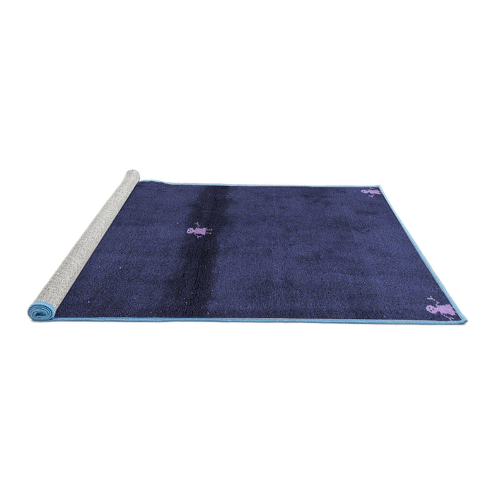 Sideview of Machine Washable Abstract Blue Modern Rug, wshabs4708blu