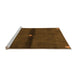 Sideview of Machine Washable Abstract Orange Modern Area Rugs, wshabs4708org