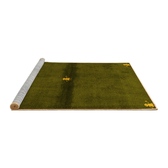 Sideview of Machine Washable Abstract Yellow Modern Rug, wshabs4708yw