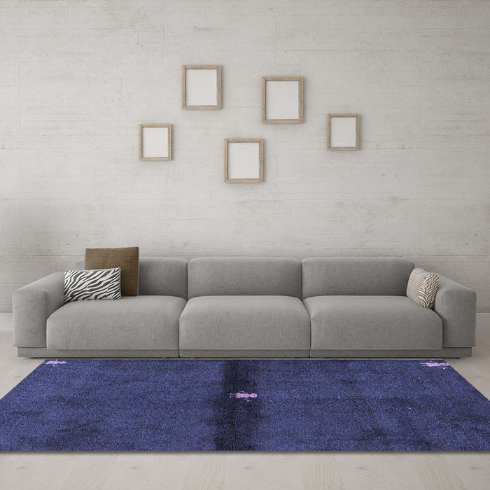 Machine Washable Abstract Blue Modern Rug in a Living Room, wshabs4708blu