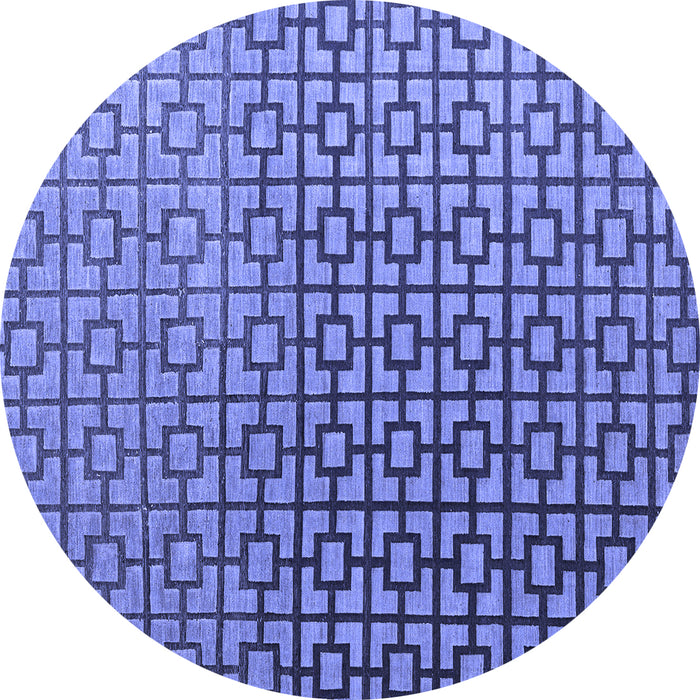 Round Abstract Blue Modern Rug, abs4709blu