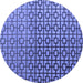 Round Abstract Blue Modern Rug, abs4709blu