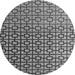 Round Abstract Gray Modern Rug, abs4709gry