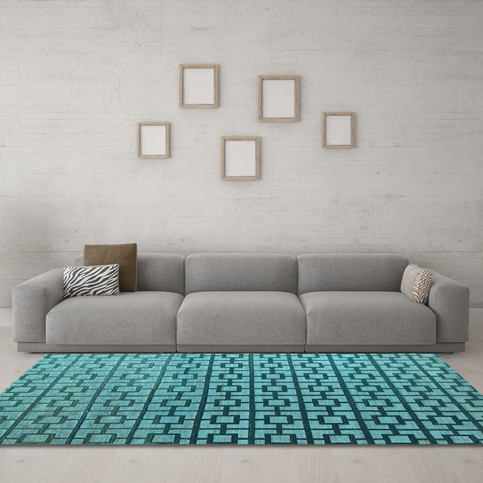 Machine Washable Abstract Light Blue Modern Rug in a Living Room, wshabs4709lblu