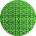 Round Abstract Green Modern Rug, abs4709grn