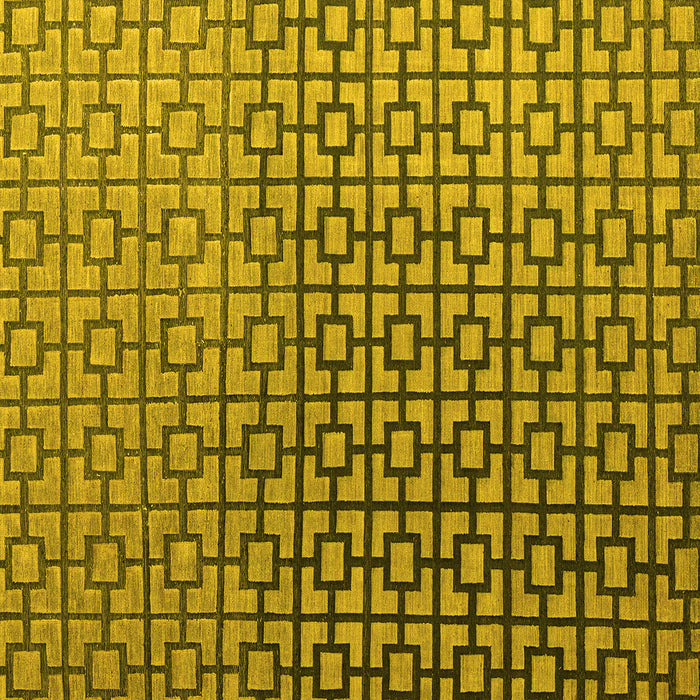 Square Machine Washable Abstract Yellow Modern Rug, wshabs4709yw