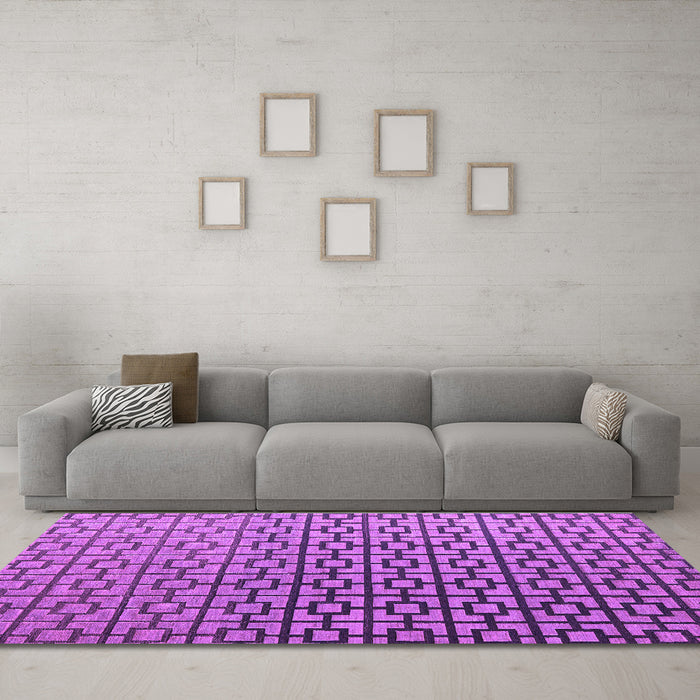 Machine Washable Abstract Purple Modern Area Rugs in a Living Room, wshabs4709pur