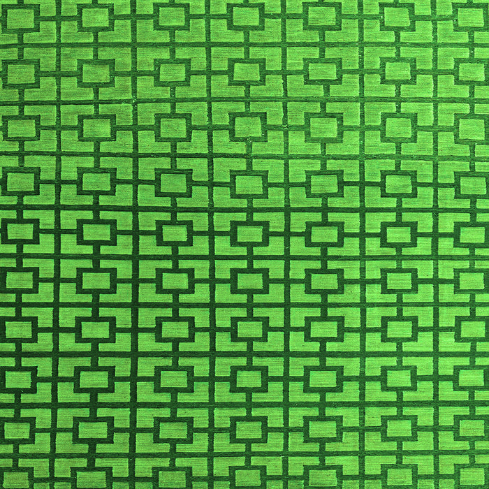 Square Machine Washable Abstract Green Modern Area Rugs, wshabs4709grn