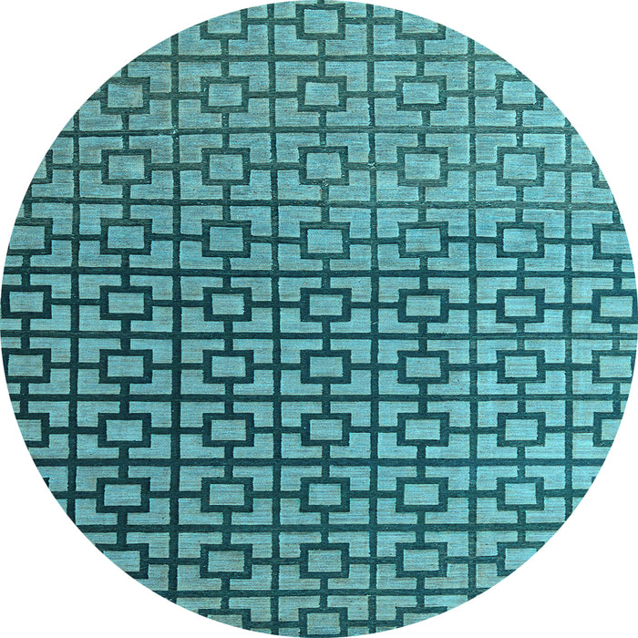 Round Abstract Light Blue Modern Rug, abs4709lblu