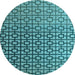 Round Abstract Light Blue Modern Rug, abs4709lblu