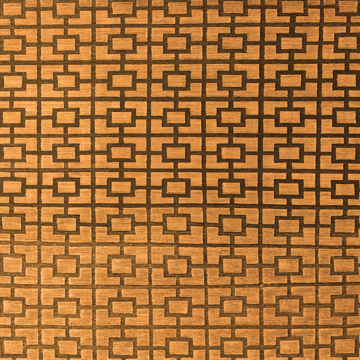 Square Machine Washable Abstract Orange Modern Area Rugs, wshabs4709org